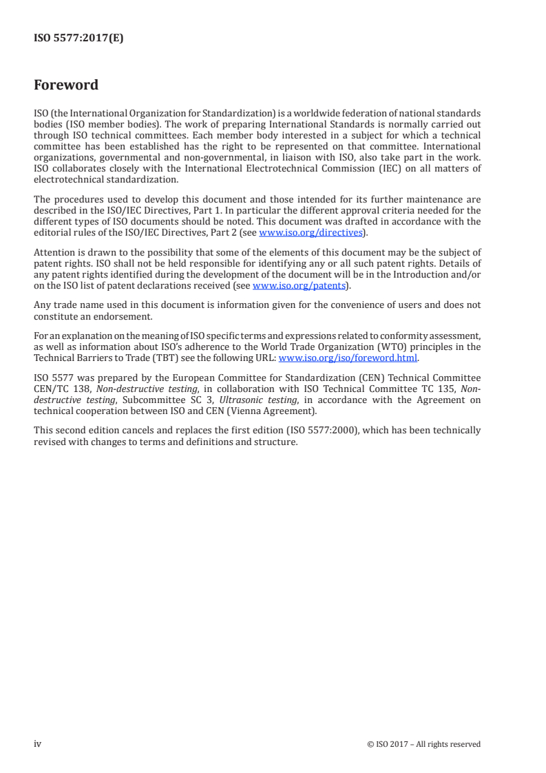 ISO 5577:2017 ISO 5577:2017 - Non-destructive testing — Ultrasonic testing — Vocabulary/27/2017 - Page 4 preview