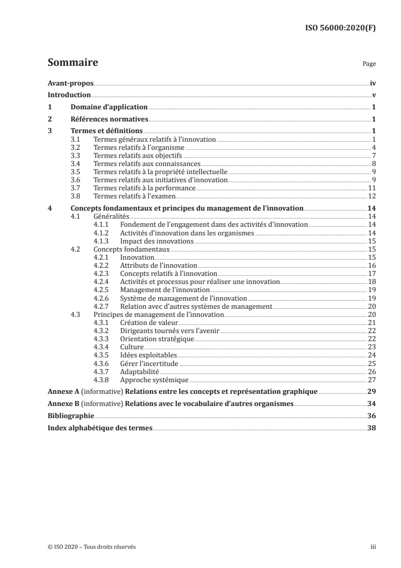 ISO 56000:2020 ISO 56000:2020 - Management de l’innovation — Principes essentiels et vocabulaire/26/2020 - Page 3 preview