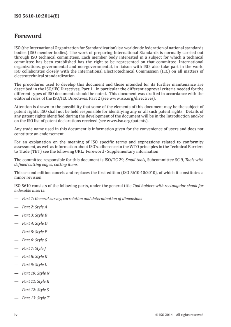 ISO 5610-10:2014 ISO 5610-10:2014 - Tool holders with rectangular shank for indexable inserts — Part 10: Style N/21/2014 - Page 4 preview