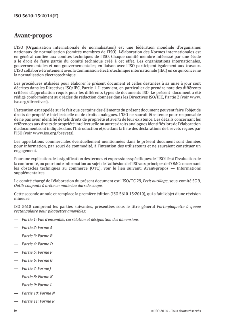 ISO 5610-15:2014 ISO 5610-15:2014 - Porte-plaquette à queue rectangulaire pour plaquettes amovibles — Partie 15: Forme V/21/2014 - Page 4 preview