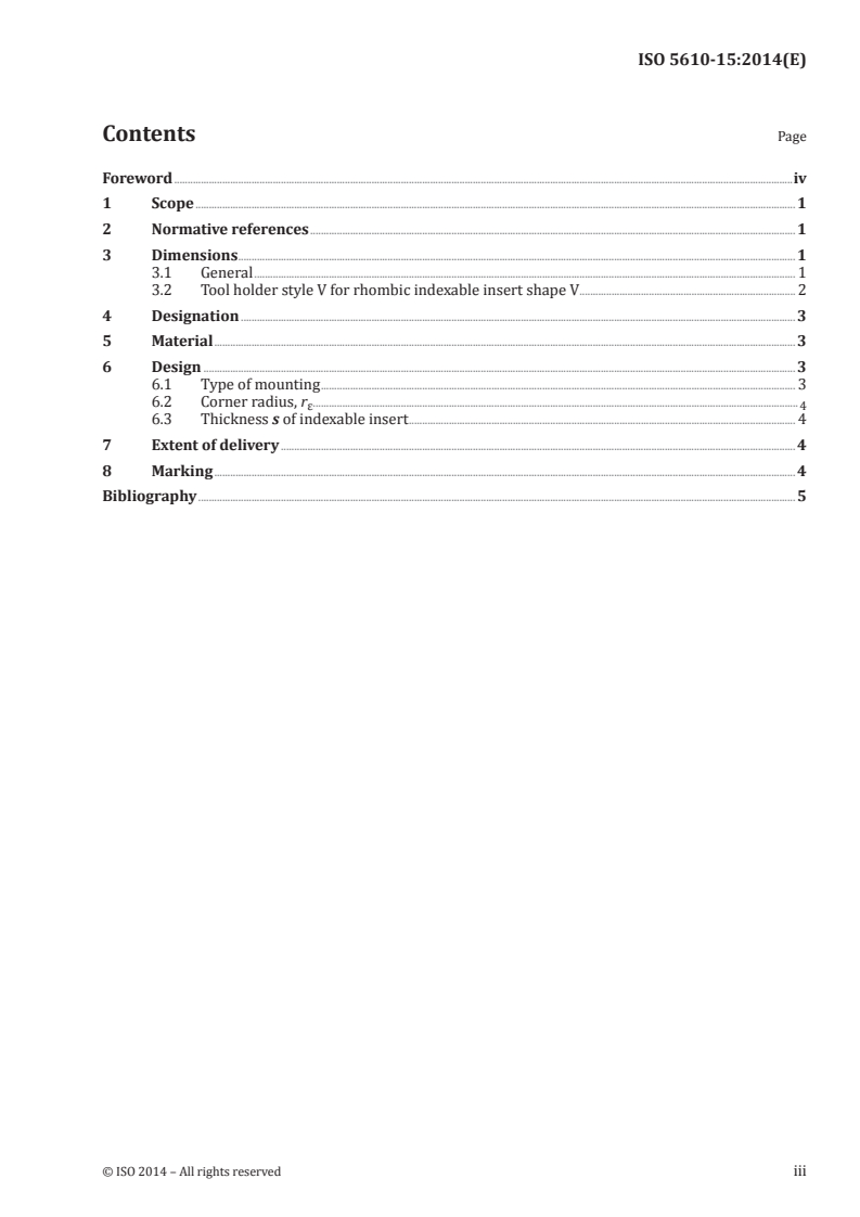 ISO 5610-15:2014 ISO 5610-15:2014 - Tool holders with rectangular shank for indexable inserts — Part 15: Style V/21/2014 - Page 3 preview