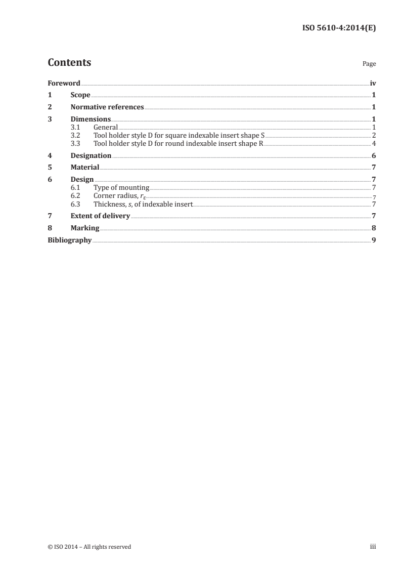 ISO 5610-4:2014 ISO 5610-4:2014 - Tool holders with rectangular shank for indexable inserts — Part 4: Style D/21/2014 - Page 3 preview