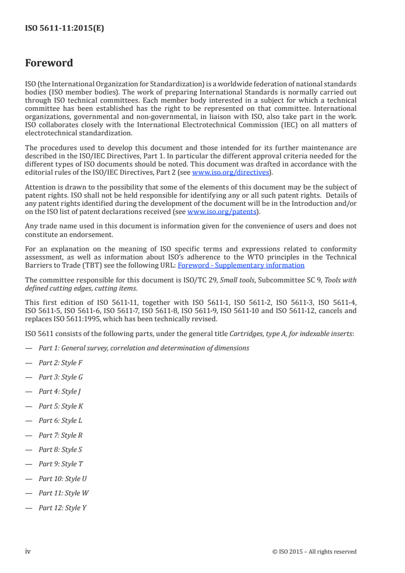 ISO 5611-11:2015 ISO 5611-11:2015 - Cartridges, type A, for indexable inserts — Part 11: Style W/18/2015 - Page 4 preview