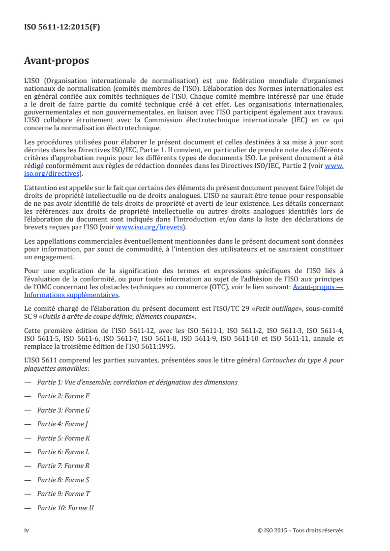 ISO 5611-12:2015 ISO 5611-12:2015 - Cartouches du type A pour plaquettes amovibles — Partie 12: Forme Y/18/2015 - Page 4 preview