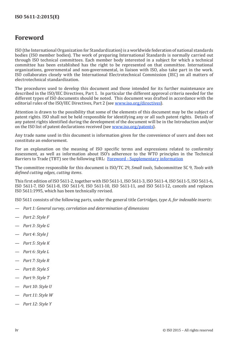 ISO 5611-2:2015 ISO 5611-2:2015 - Cartridges, type A, for indexable inserts — Part 2: Style F/18/2015 - Page 4 preview