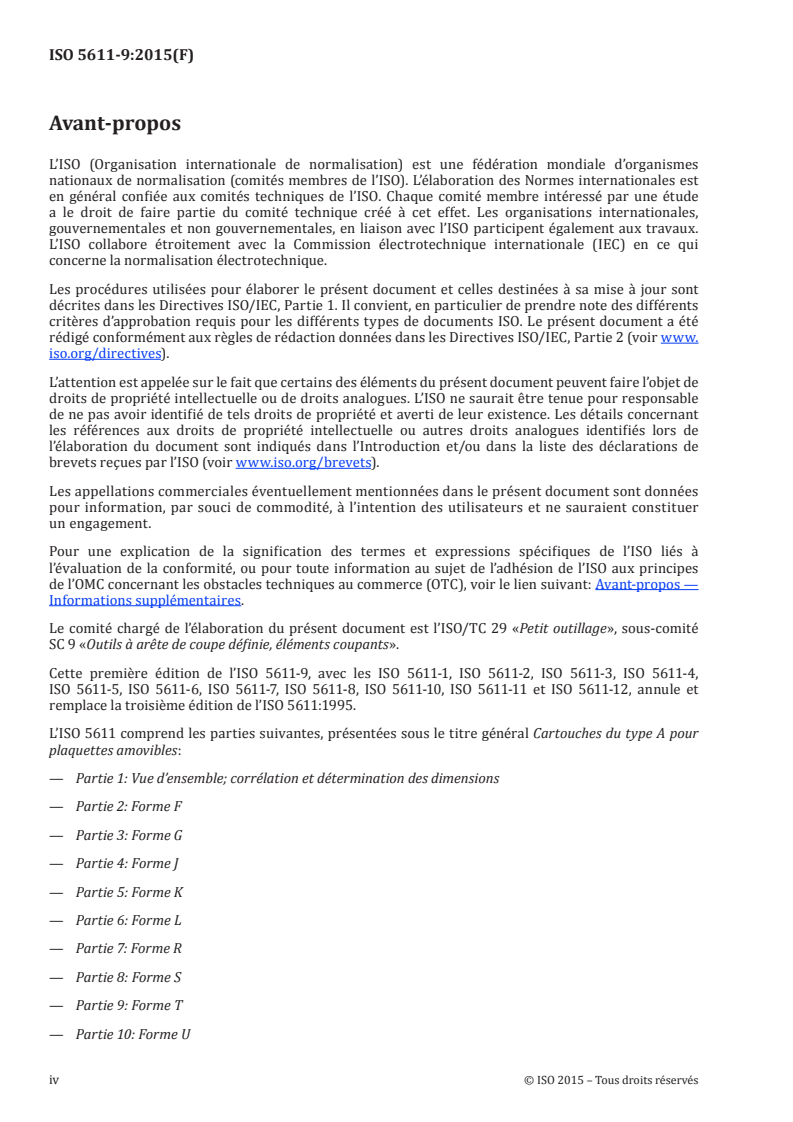 ISO 5611-9:2015 ISO 5611-9:2015 - Cartouches du type A pour plaquettes amovibles — Partie 9: Forme T/18/2015 - Page 4 preview