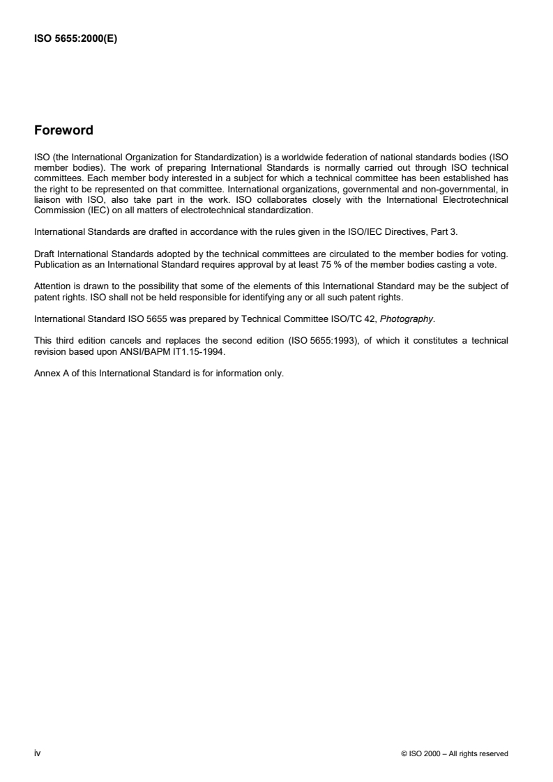 ISO 5655:2000 ISO 5655:2000 - Photography — Industrial radiographic films (roll and sheet) and metal intensifying screens — Dimensions/5/2000 - Page 4 preview