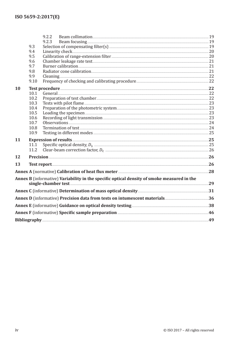 ISO 5659-2:2017 ISO 5659-2:2017 - Plastics — Smoke generation — Part 2: Determination of optical density by a single-chamber test/23/2017 - Page 4 preview