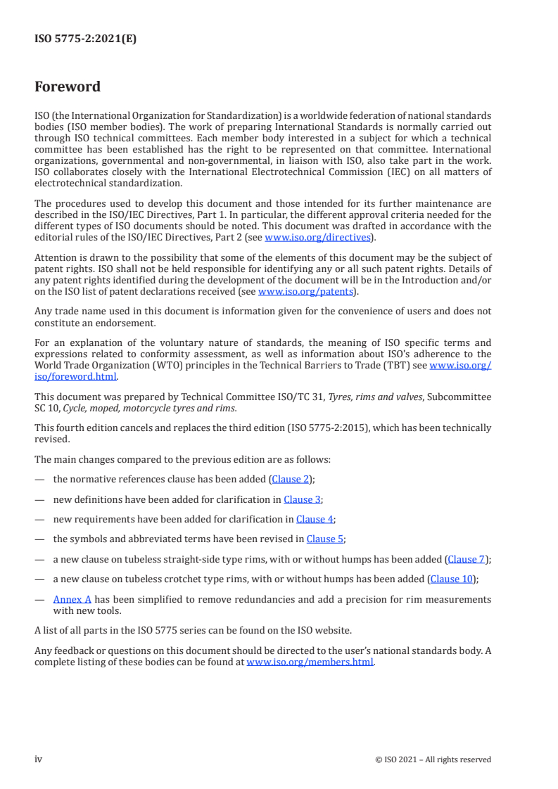 ISO 5775-2:2021 ISO 5775-2:2021 - Bicycle tyres and rims — Part 2: Rims/11/2021 - Page 4 preview