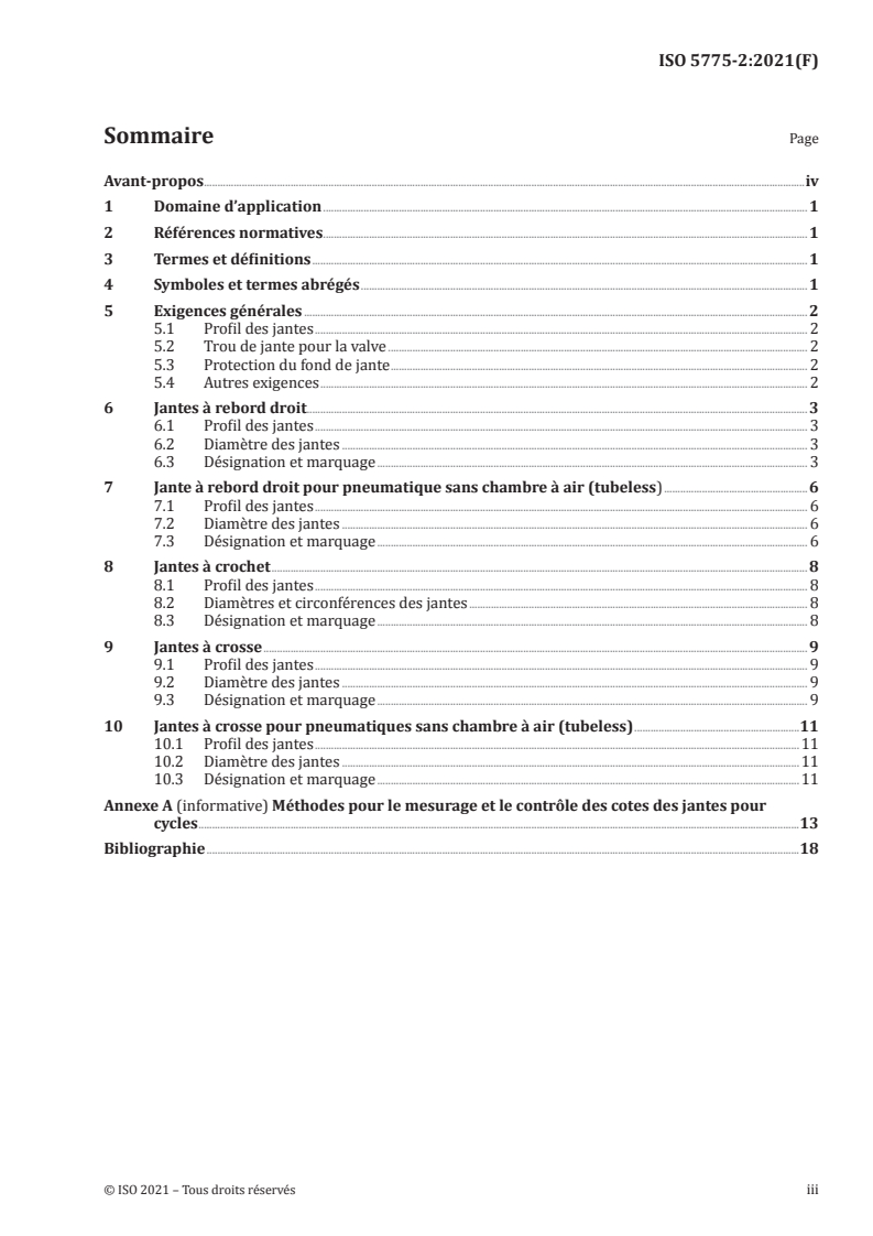 ISO 5775-2:2021 ISO 5775-2:2021 - Pneumatiques et jantes pour cycles — Partie 2: Jantes/28/2021 - Page 3 preview