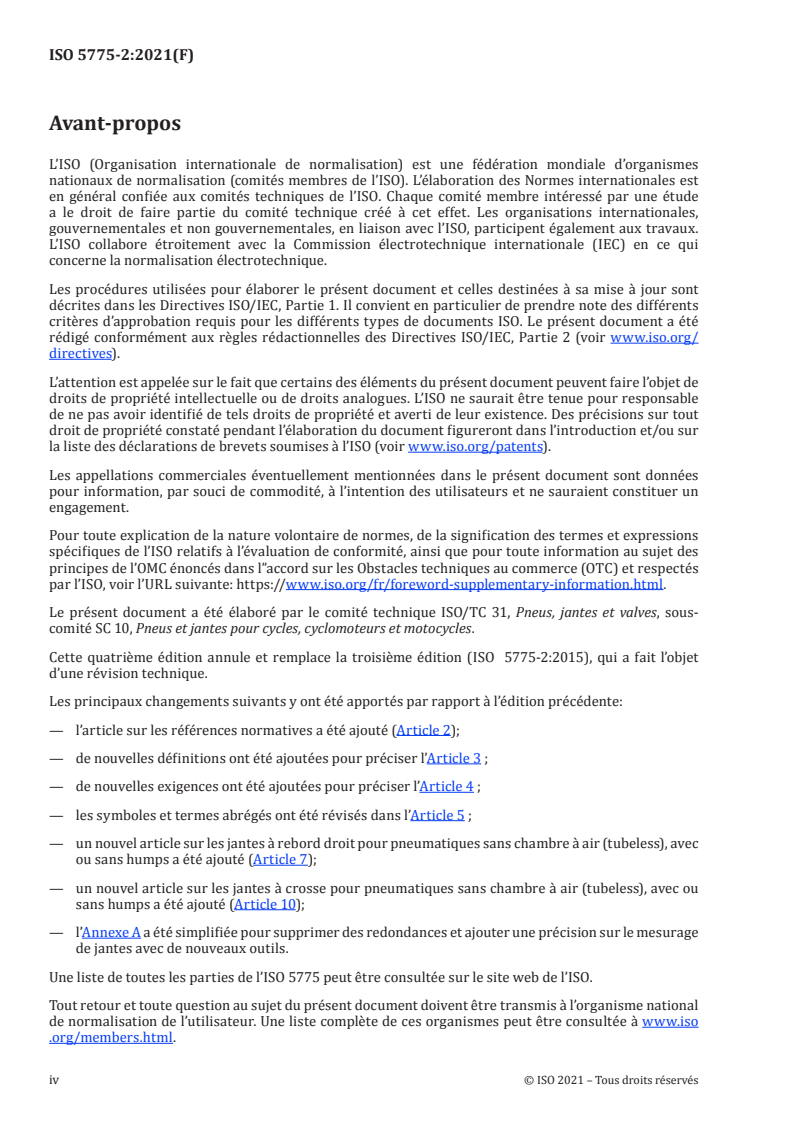 ISO 5775-2:2021 ISO 5775-2:2021 - Pneumatiques et jantes pour cycles — Partie 2: Jantes/28/2021 - Page 4 preview