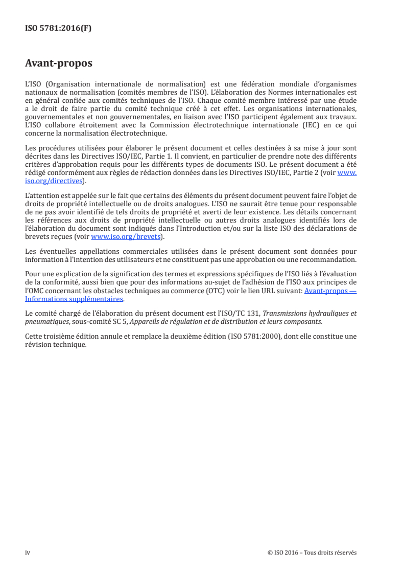 ISO 5781:2016 ISO 5781:2016 - Transmissions hydrauliques — Réducteurs de pression, soupapes de séquence, soupapes de décharge, soupapes d'étranglement et clapets de non-retour — Plan de pose/4/2016 - Page 4 preview