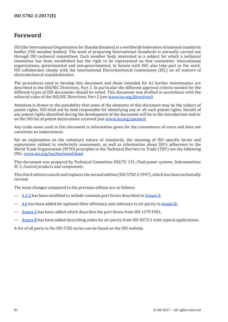 SIST ISO 5782-1:2023 ISO 5782-1:2017 - Pneumatic fluid power — Compressed air filters — Part 1: Main characteristics to be included in supplier's literature and product-marking requirements/2/2017 - Page 4 preview