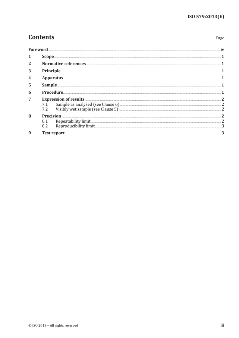 ISO 579:2013 ISO 579:2013 - Coke — Determination of total moisture/6/2013 - Page 3 preview