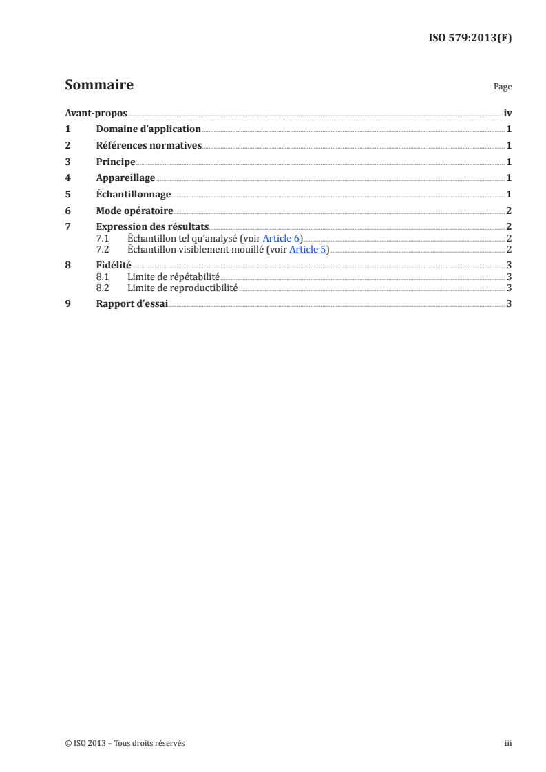 ISO 579:2013 ISO 579:2013 - Coke — Détermination de l'humidité totale/6/2013 - Page 3 preview