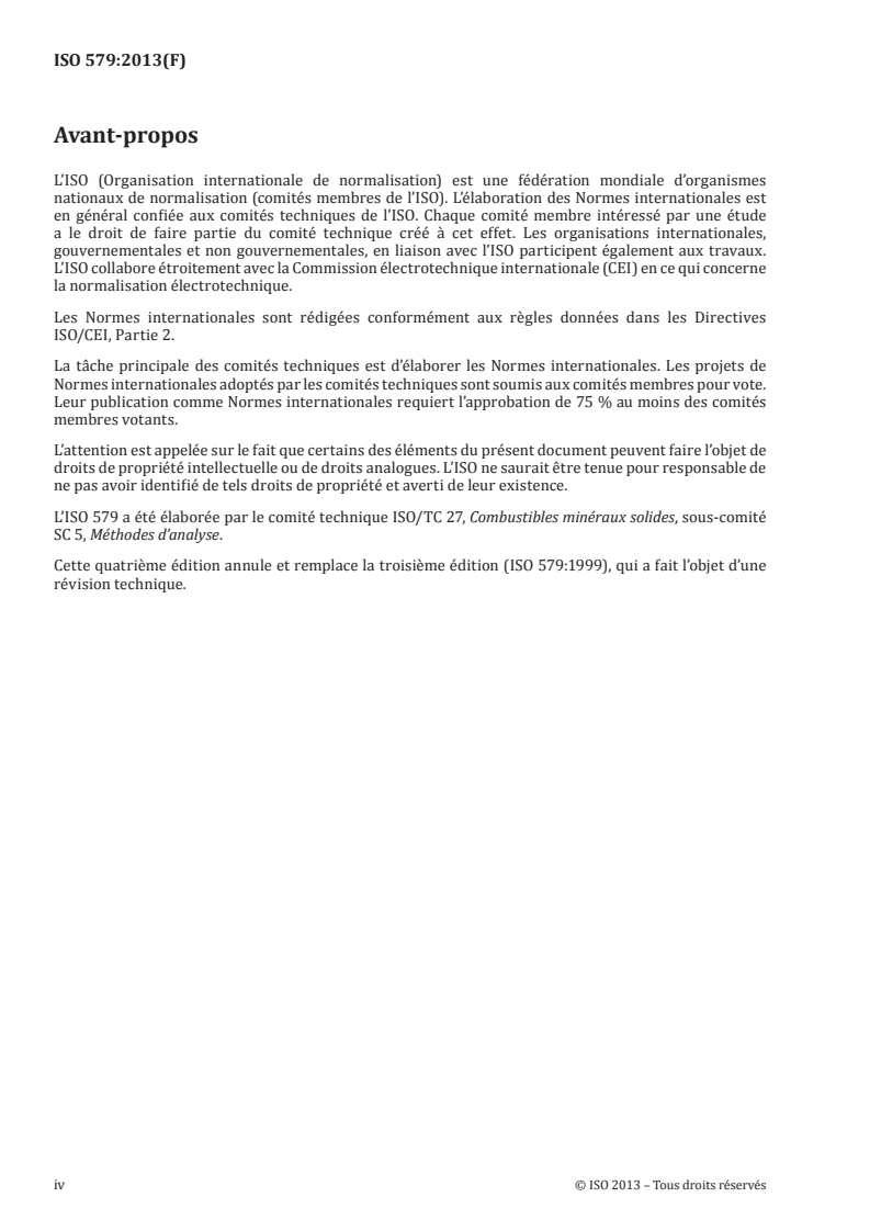 ISO 579:2013 ISO 579:2013 - Coke — Détermination de l'humidité totale/6/2013 - Page 4 preview