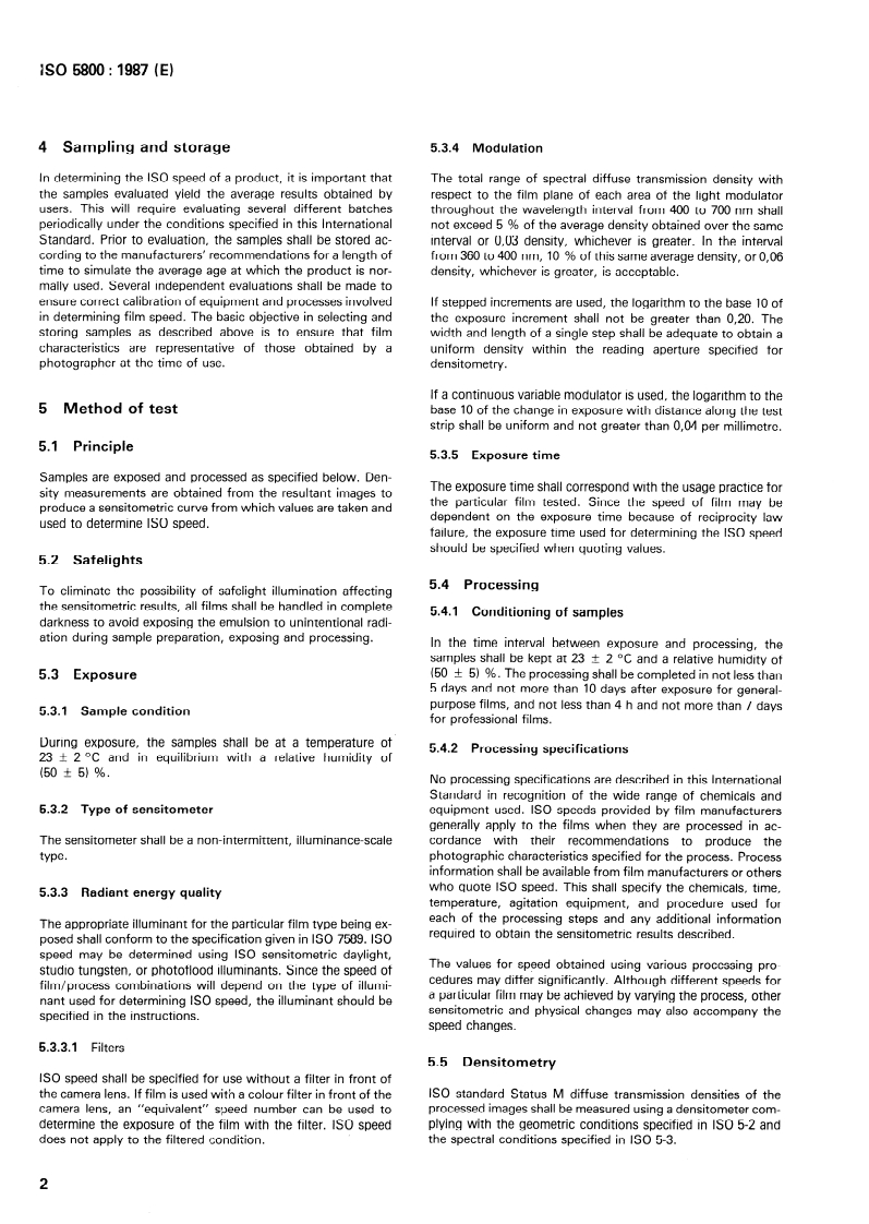 ISO 5800:1987 ISO 5800:1987 - Photography — Colour negative films for still photography — Determination of ISO speed/5/1987 - Page 4 preview