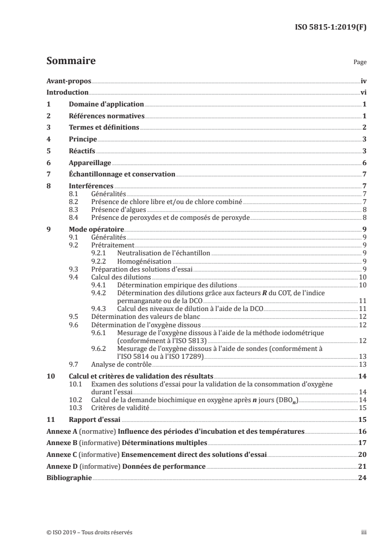 ISO 5815-1:2019 ISO 5815-1:2019 - Qualité de l'eau — Détermination de la demande biochimique en oxygène après n jours (DBOn) — Partie 1: Méthode par dilution et ensemencement avec apport d'allylthiourée/23/2019 - Page 3 preview