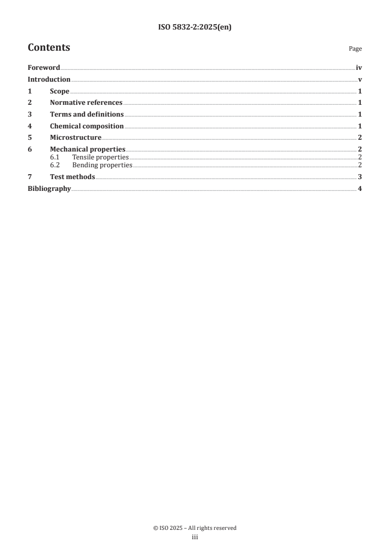ISO 5832-2:2025 ISO 5832-2:2025 - Implants for surgery — Metallic materials — Part 2: Unalloyed titanium
Released:4. 09. 2025 - Page 3 preview