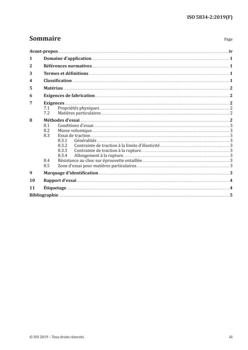 ISO 5834-2:2019 ISO 5834-2:2019 - Implants chirurgicaux — Polyéthylène à très haute masse moléculaire — Partie 2: Produits sous forme moulée/12/2019 - Page 3 preview