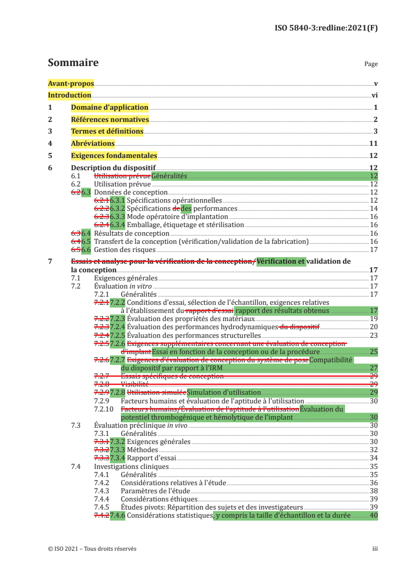 ISO 5840-3:2021 REDLINE ISO 5840-3:2021 - Implants cardiovasculaires — Prothèses valvulaires — Partie 3: Valves cardiaques de substitution implantées par des techniques transcathéter/21/2021 - Page 3 preview