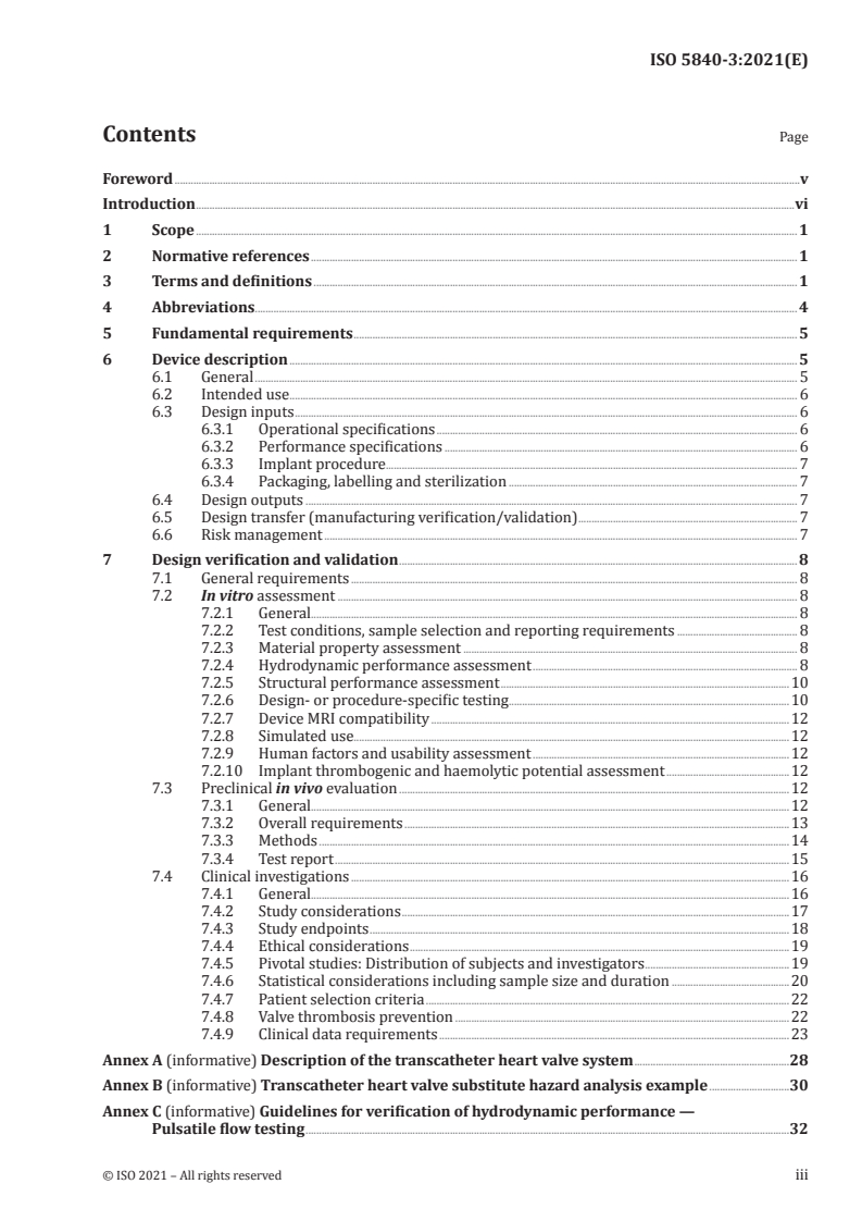 ISO 5840-3:2021 ISO 5840-3:2021 - Cardiovascular implants — Cardiac valve prostheses — Part 3: Heart valve substitutes implanted by transcatheter techniques/21/2021 - Page 3 preview