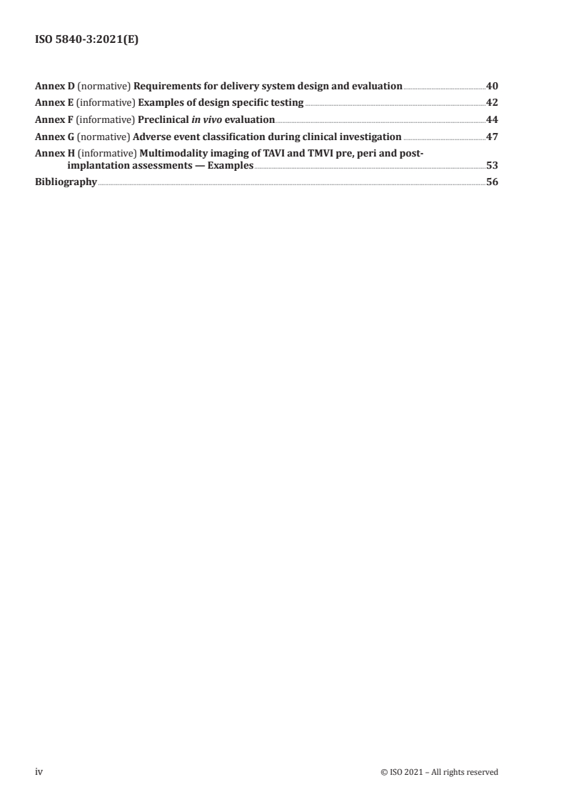 ISO 5840-3:2021 ISO 5840-3:2021 - Cardiovascular implants — Cardiac valve prostheses — Part 3: Heart valve substitutes implanted by transcatheter techniques/21/2021 - Page 4 preview