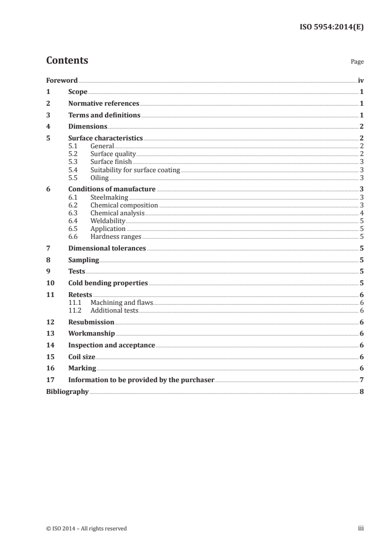 ISO 5954:2014 ISO 5954:2014 - Cold-reduced carbon steel sheet according to hardness requirements/20/2014 - Page 3 preview