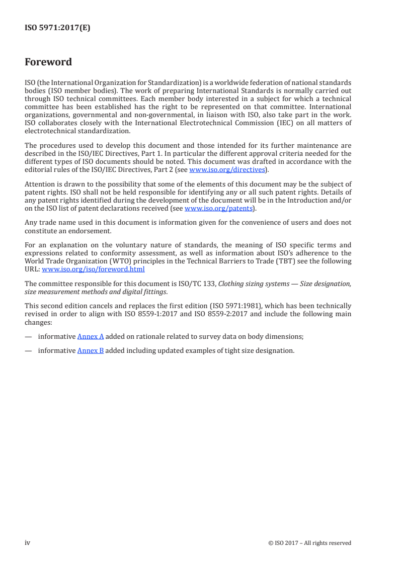 ISO 5971:2017 ISO 5971:2017 - Size designation of clothes — Tights/24/2017 - Page 4 preview