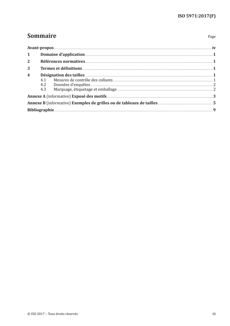ISO 5971:2017 ISO 5971:2017 - Désignation des tailles de vêtements — Collants/28/2017 - Page 3 preview