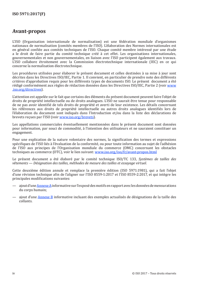 ISO 5971:2017 ISO 5971:2017 - Désignation des tailles de vêtements — Collants/28/2017 - Page 4 preview