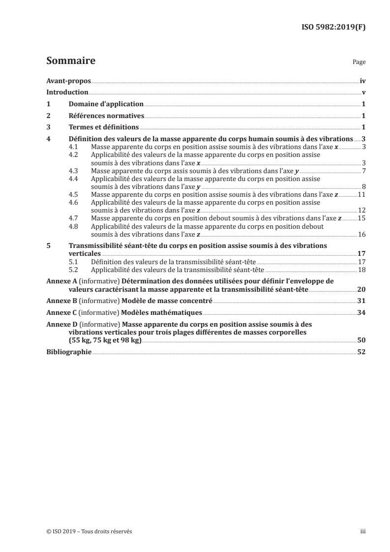 ISO 5982:2019 ISO 5982:2019 - Vibrations et chocs mécaniques — Enveloppes de valeurs probables caractérisant la réponse biodynamique d'individus soumis à des vibrations globales du corps/22/2019 - Page 3 preview