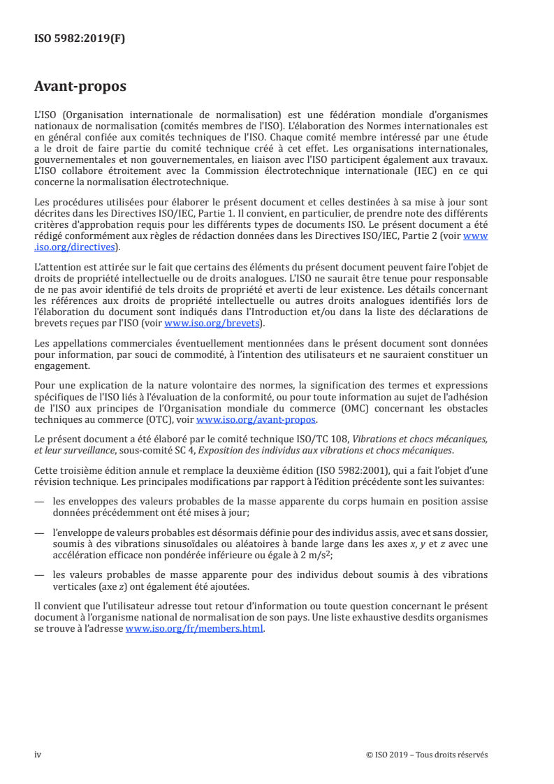 ISO 5982:2019 ISO 5982:2019 - Vibrations et chocs mécaniques — Enveloppes de valeurs probables caractérisant la réponse biodynamique d'individus soumis à des vibrations globales du corps/22/2019 - Page 4 preview