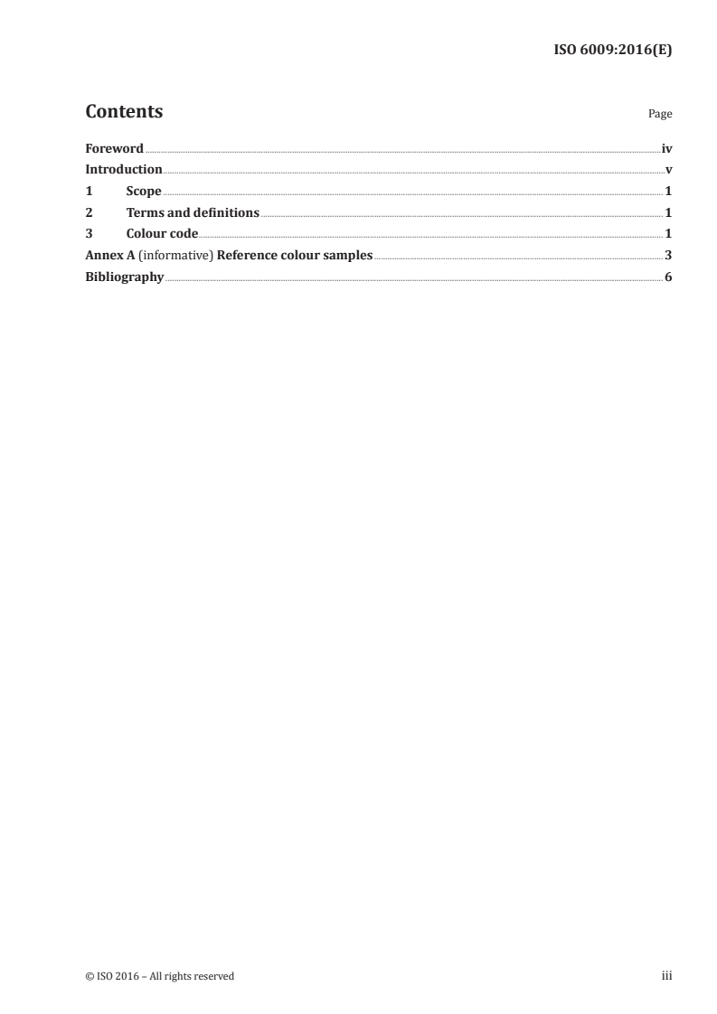 ISO 6009:2016 ISO 6009:2016 - Hypodermic needles for single use — Colour coding for identification/2/2016 - Page 3 preview