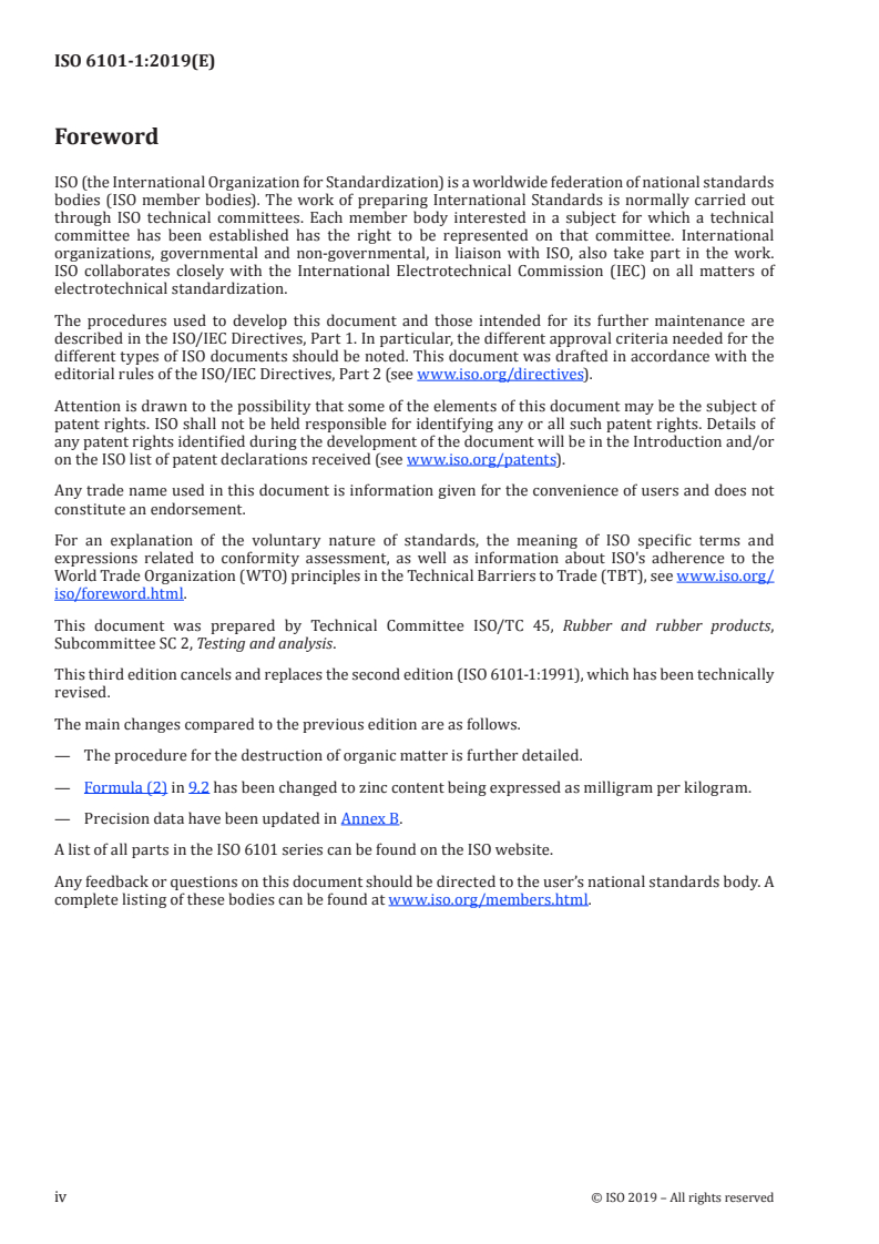 ISO 6101-1:2019 ISO 6101-1:2019 - Rubber — Determination of metal content by atomic absorption spectrometry — Part 1: Determination of zinc content/29/2019 - Page 4 preview