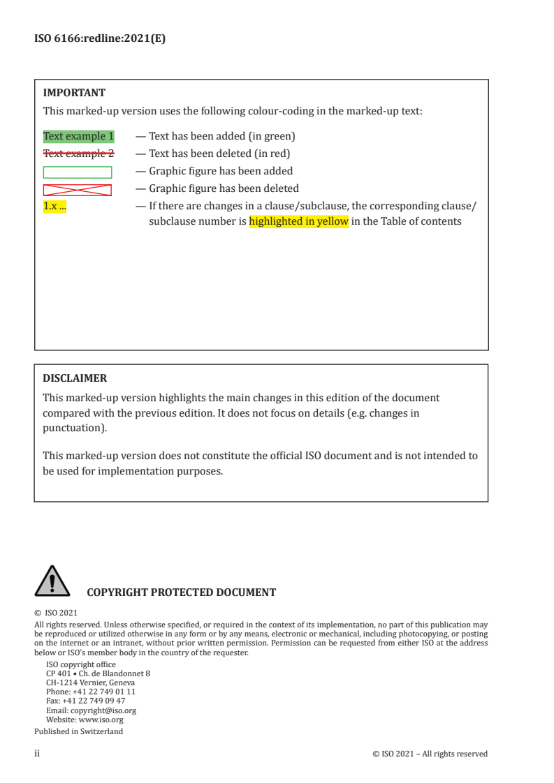 ISO 6166:2021 REDLINE ISO 6166:2021 - Financial services — International securities identification number (ISIN)/2/2021 - Page 2 preview
