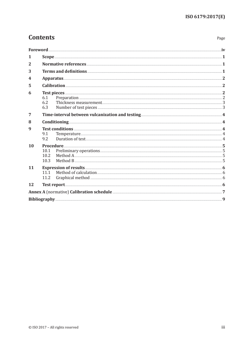 ISO 6179:2017 ISO 6179:2017 - Rubber, vulcanized or thermoplastic — Rubber sheets and rubber-coated fabrics — Determination of transmission rate of volatile liquids (gravimetric technique)/31/2017 - Page 3 preview