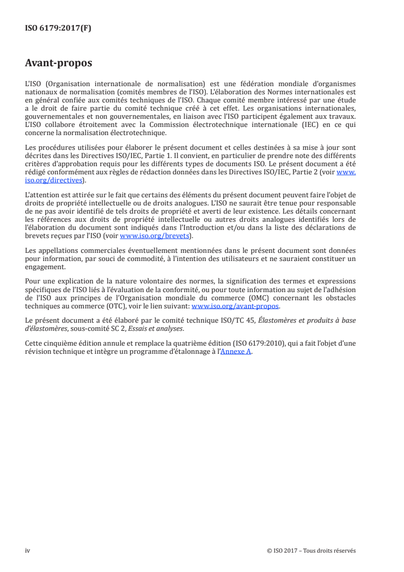 ISO 6179:2017 ISO 6179:2017 - Caoutchouc vulcanisé ou thermoplastique — Feuilles de caoutchouc et supports textiles revêtus de caoutchouc — Détermination du taux de transmission des liquides volatils (technique gravimétrique)/14/2017 - Page 4 preview