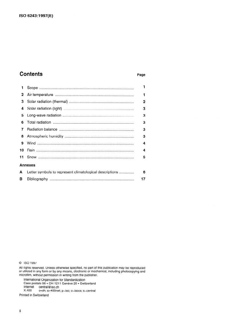 ISO 6243:1997 ISO 6243:1997 - Climatic data for building design — Proposed system of symbols/3/1997 - Page 2 preview