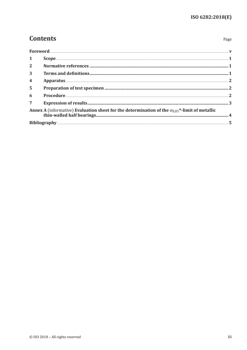 ISO 6282:2018 ISO 6282:2018 - Plain bearings — Metallic thin-walled half bearings — Determination of the sigma 0,01*-limit/28/2018 - Page 3 preview