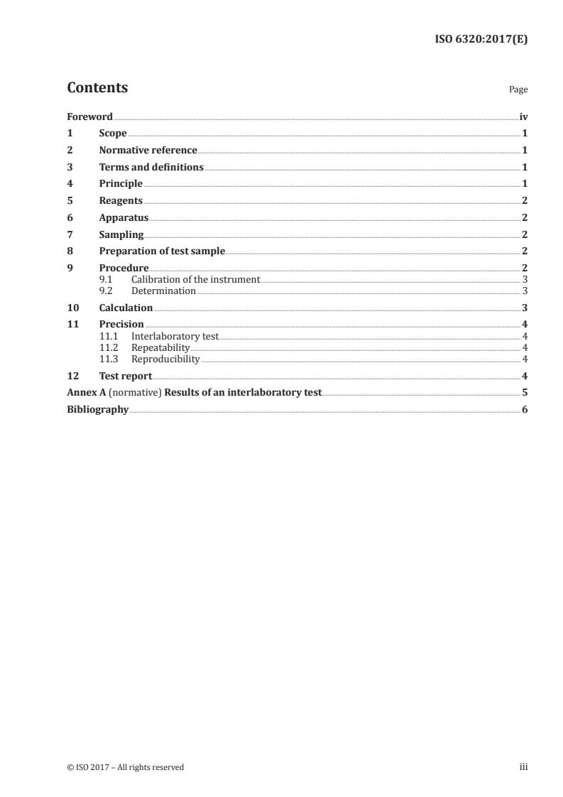 ISO 6320:2017 ISO 6320:2017 - Animal and vegetable fats and oils — Determination of refractive index/2/2017 - Page 3 preview