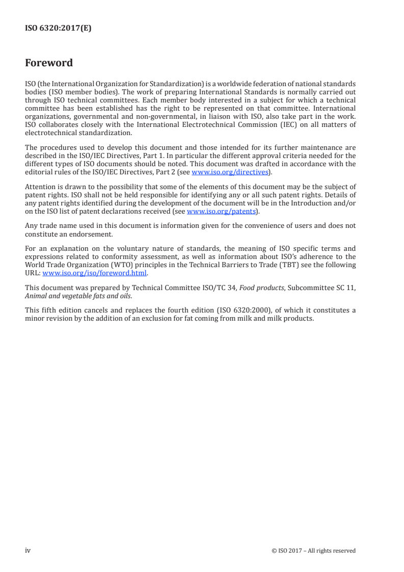 ISO 6320:2017 ISO 6320:2017 - Animal and vegetable fats and oils — Determination of refractive index/2/2017 - Page 4 preview