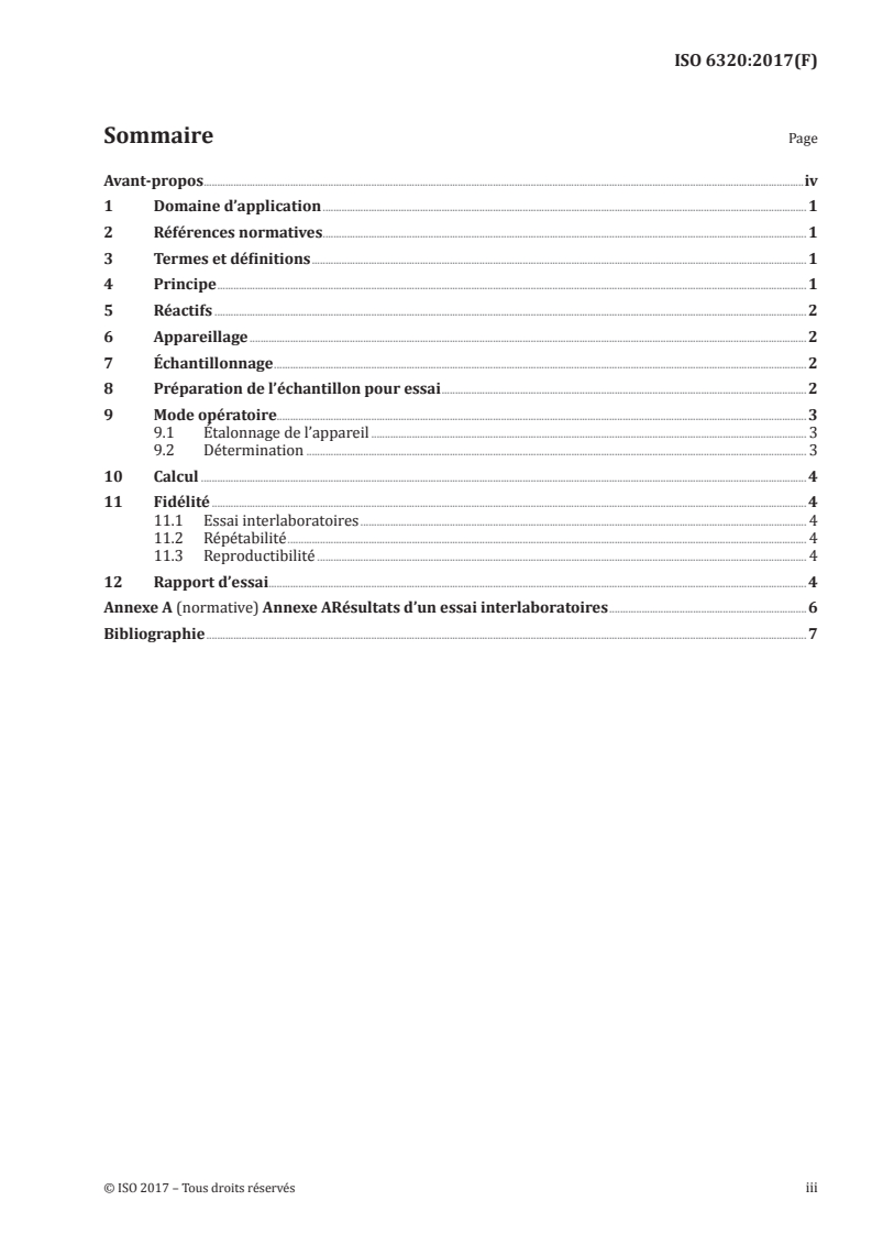 ISO 6320:2017 ISO 6320:2017 - Corps gras d'origines animale et végétale — Détermination de l'indice de réfraction/2/2017 - Page 3 preview
