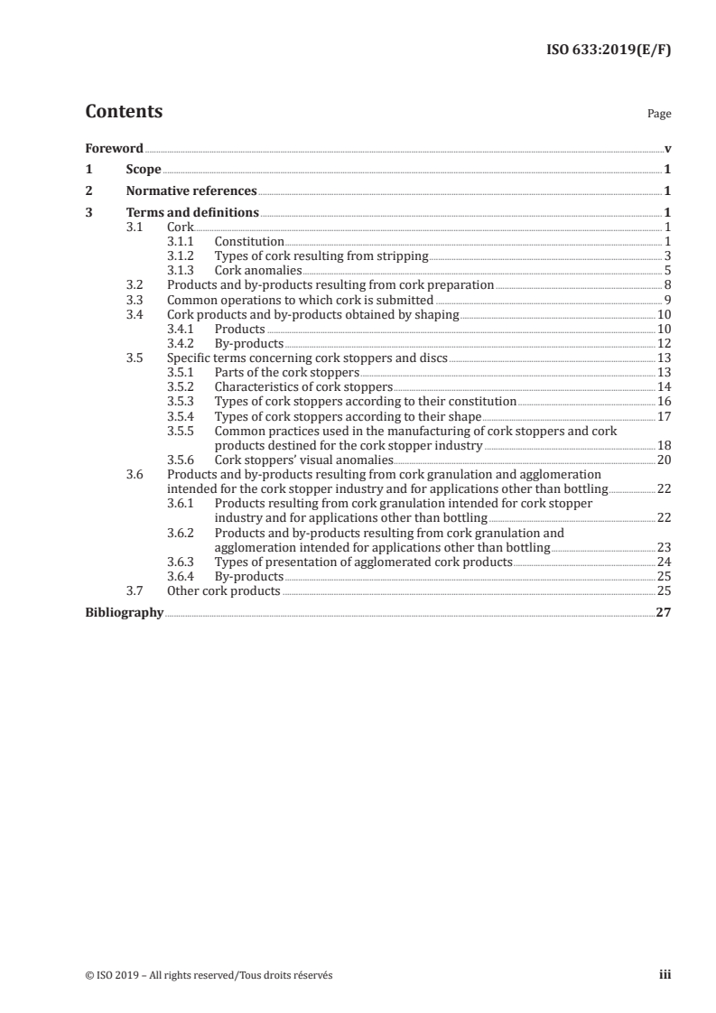 ISO 633:2019 ISO 633:2019 - Cork — Vocabulary/7/2019 - Page 3 preview