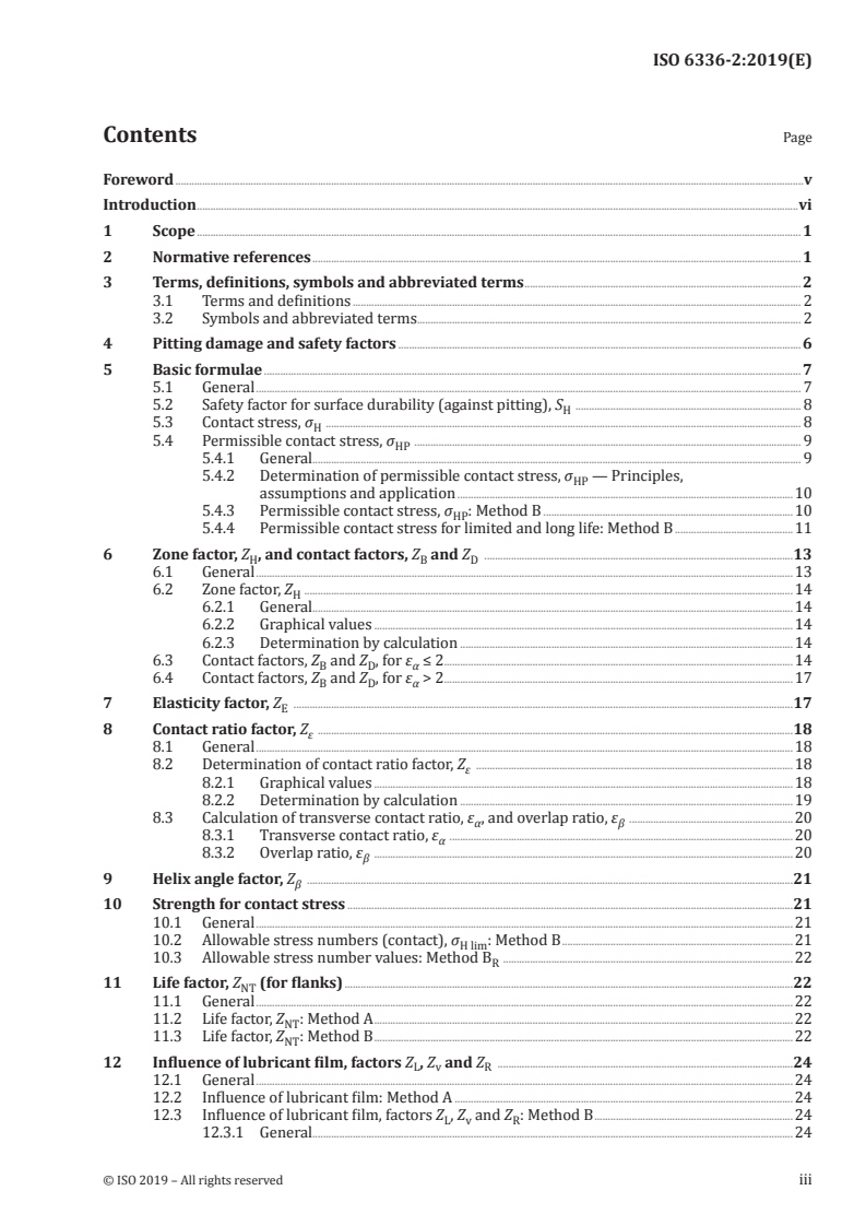 SIST ISO 6336-2:2020 ISO 6336-2:2019 - Calculation of load capacity of spur and helical gears — Part 2: Calculation of surface durability (pitting)/20/2020 - Page 3 preview