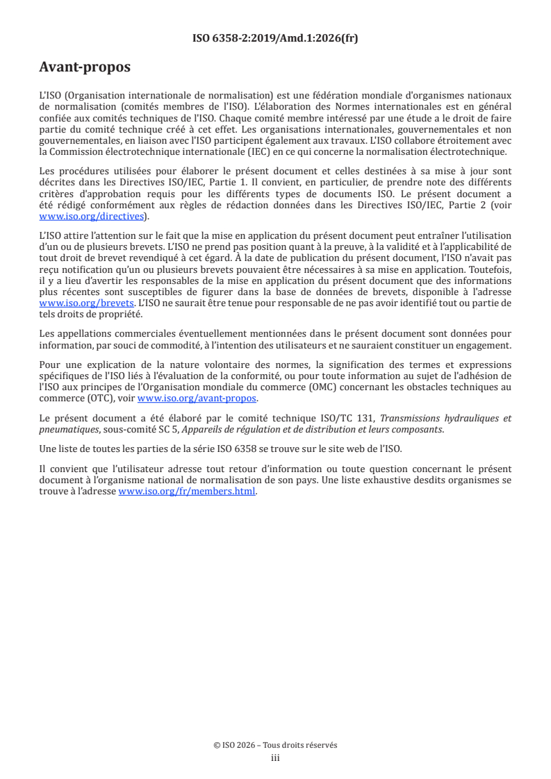 ISO 6358-2:2019/Amd 1:2026 ISO 6358-2:2019/Amd 1:2026 - Transmissions pneumatiques — Détermination des caractéristiques de débit des composants traversés par un fluide compressible — Partie 2: Méthodes d'essai alternatives — Amendement 1: Évaluation de l'incertitude de mesure - Page 3 preview