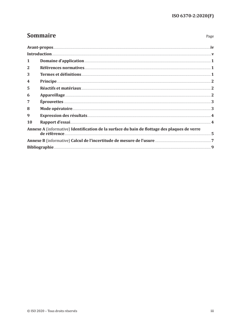 ISO 6370-2:2020 ISO 6370-2:2020 - Émaux vitrifiés — Détermination de la résistance à l'abrasion — Partie 2: Perte de masse après abrasion de la couche superficielle/23/2021 - Page 3 preview