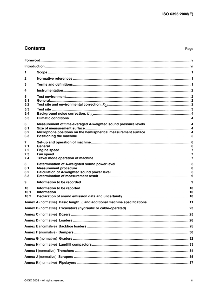 ISO 6395:2008 ISO 6395:2008 - Earth-moving machinery — Determination of sound power level — Dynamic test conditions/10/2008 - Page 3 preview