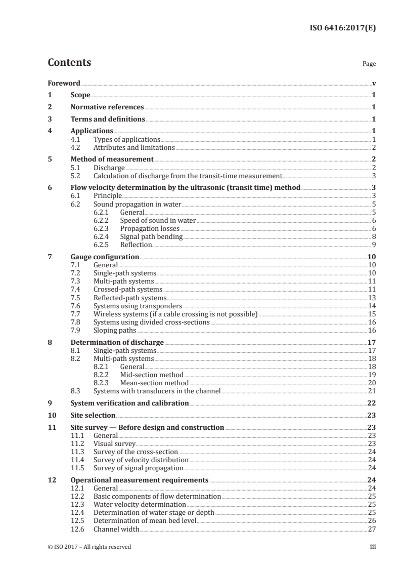 ISO 6416:2017 ISO 6416:2017 - Hydrometry — Measurement of discharge by the ultrasonic transit time (time of flight) method/11/2017 - Page 3 preview