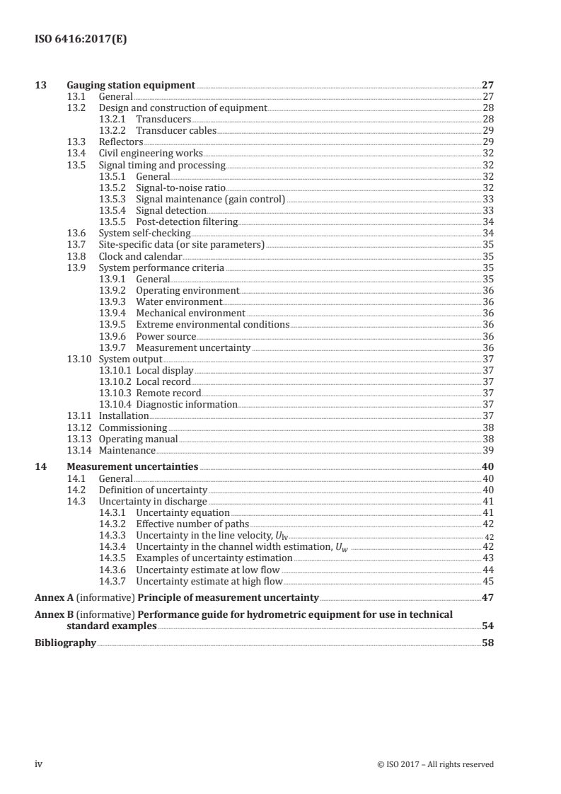 ISO 6416:2017 ISO 6416:2017 - Hydrometry — Measurement of discharge by the ultrasonic transit time (time of flight) method/11/2017 - Page 4 preview